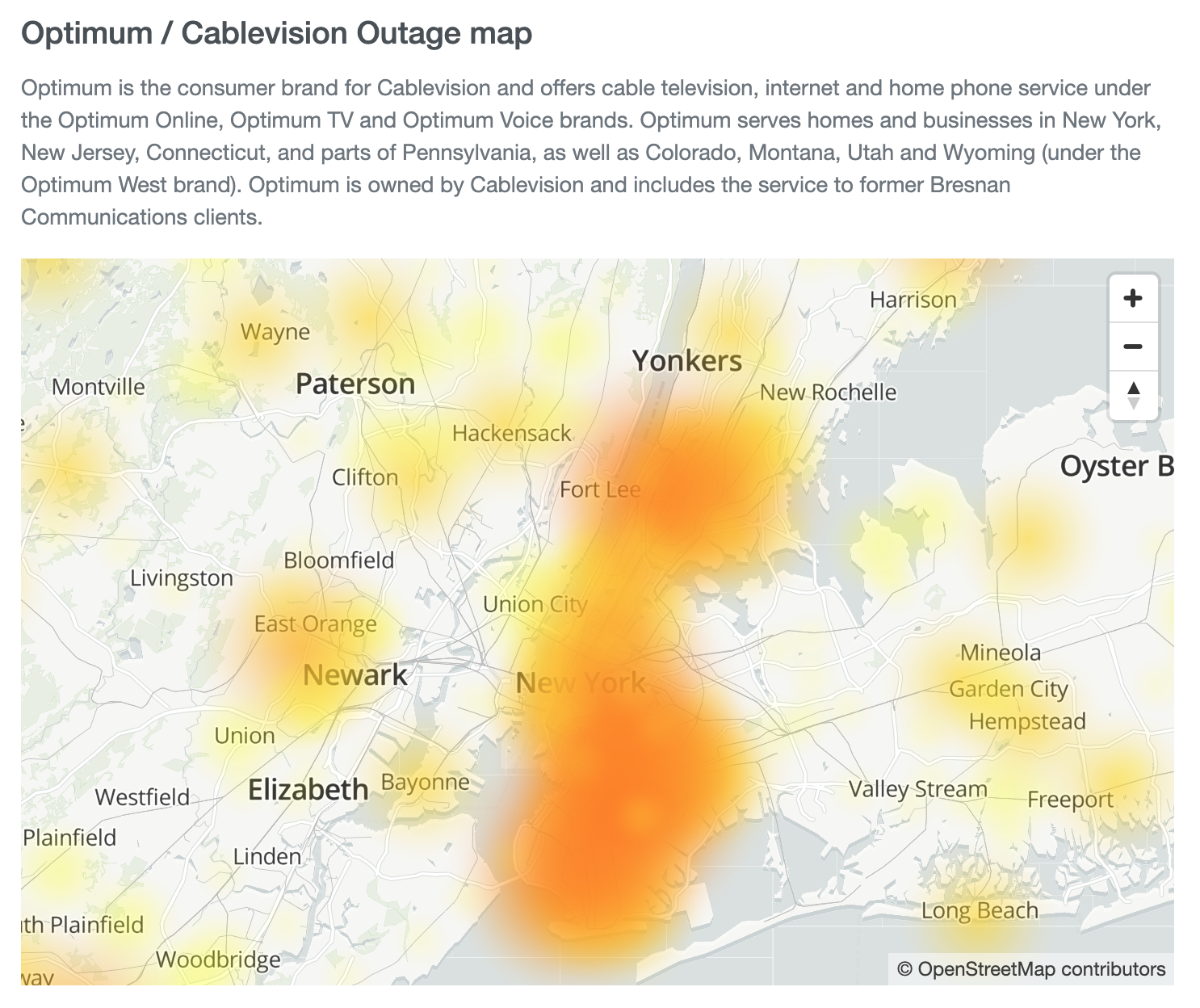 Optimum outage map